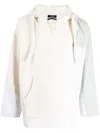 Five Cm Layered-design Cotton Hoodie In White