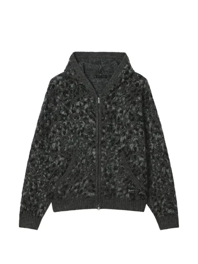 Five Cm Leopard-pattern Zip-up Hoodie In Multi