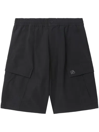 Five Cm Logo-embroidered Cargo Shorts In Black