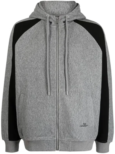 Five Cm Logo-embroidered Cotton Hooded Jacket In Grey