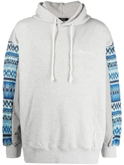 Five Cm Logo-embroidered Cotton Hoodie In Grey