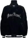 Five Cm Logo-embroidered Faux-fur Baseball Jacket In Blue