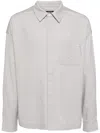 Five Cm Logo-embroidered Panelled Shirt In Grey