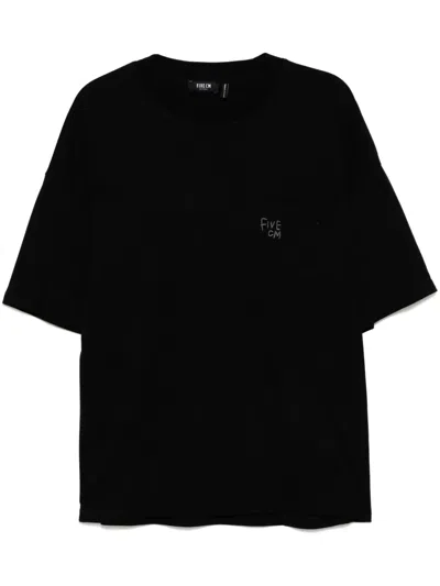 Five Cm Logo-embroidered T-shirt In Schwarz