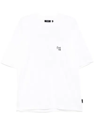 Five Cm Logo-embroidered T-shirt In Weiss
