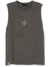 Five Cm Logo-embroidered Vest In Grau