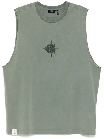 Five Cm Logo-embroidered Vest In Grün