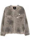 Five Cm Jeansjacke Mit Logo-patch In Grau