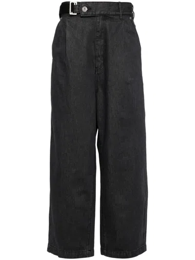 Five Cm Logo-patch Straight-leg Jeans In Grey