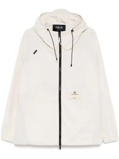 Five Cm Sportjacke Mit Logo-print In Nude