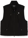 Five Cm Weste Mit Logo-nieten In Schwarz