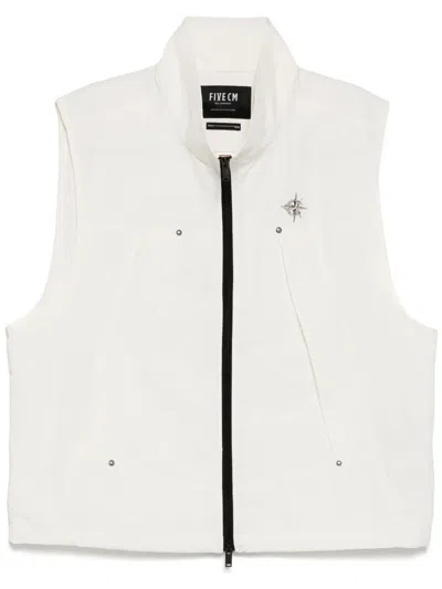 Five Cm Weste Mit Logo-nieten In Weiss
