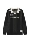Five Cm Logo-intarsia Open-collar Sweater In Black
