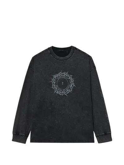 Five Cm Long-sleeved T-shirt In Black