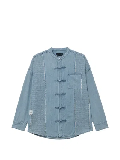 Five Cm Hemd Mit Mandarinkragen In Blue