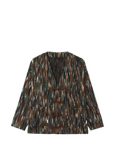 Five Cm Melange-knit Cardigan In Multi