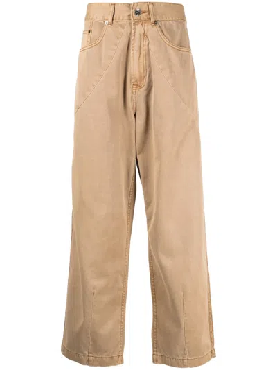 Five Cm Mid-rise Straight-leg Jeans In Brown