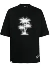 Five Cm Palm Tree-print Cotton T-shirt In Black