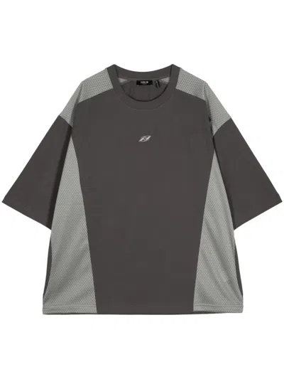Five Cm Panelled Cotton T-shirt In 灰色