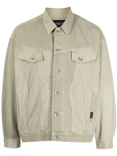 Five Cm Panelled Denim Jacket In Grün