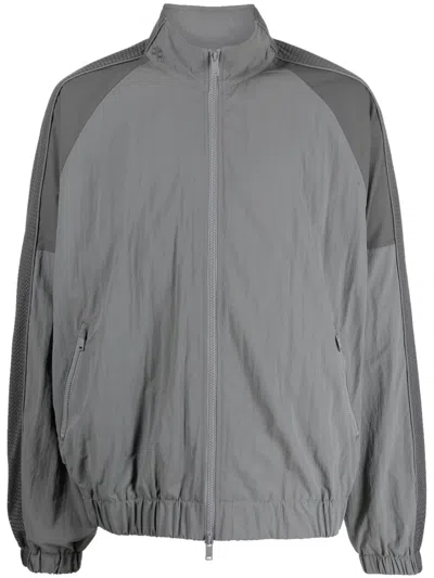 Five Cm Panelled High-neck Jacket In Grey