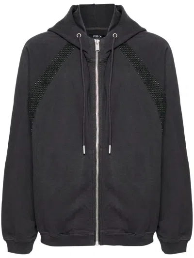 Five Cm Panelled Zip-up Hoodie In Grey