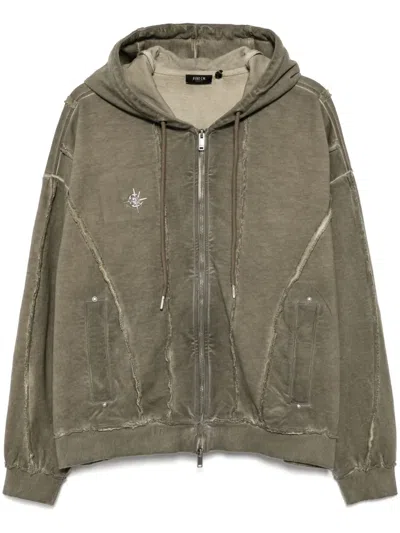 Five Cm Panelled Zip-up Hoodie In Nude