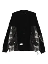 Five Cm Patchwork Cardigan In Black