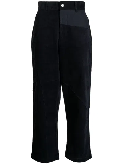 Five Cm Patchwork Corduroy Straight-leg Trousers In Blue