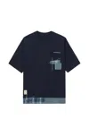 Five Cm Patchwork Detail T-shirt In Blue