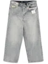 Five Cm Jeans Im Patchwork-look In Blau