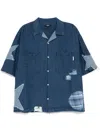 Five Cm Hemd Im Patchwork-design In Blau