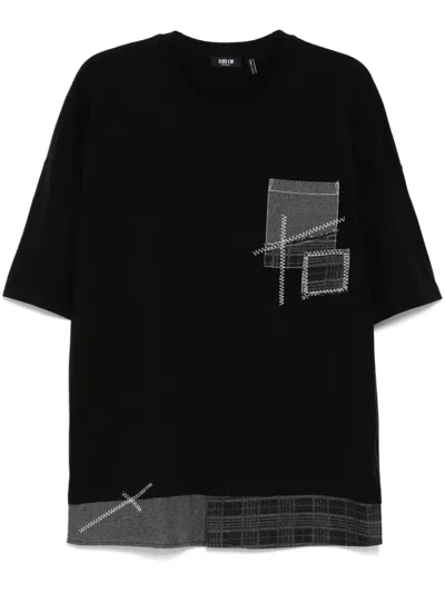 Five Cm Patchwork T-shirt In Black