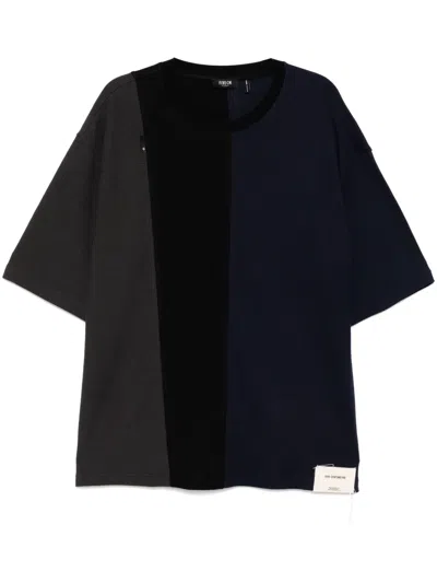 Five Cm T-shirt Im Patchwork-look In Blau