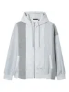 Five Cm Patchwork Zip-up Hoodie In Gray