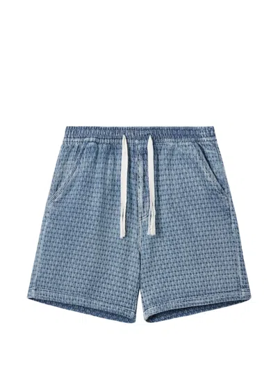 Five Cm Patterned Drawstring Shorts In Blue