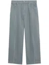Five Cm Piped-trim Wide-leg Jeans In Blue
