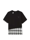 Five Cm Plaid-panel T-shirt In Black