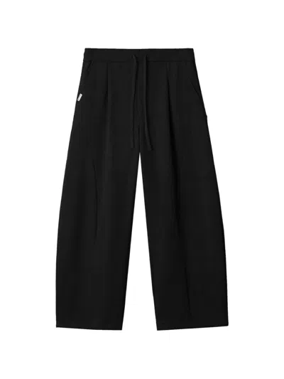Five Cm Pleated Drawstring Trousers In Black