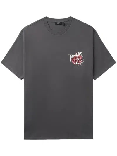 Five Cm Pomegranate-print Cotton T-shirt In Grey