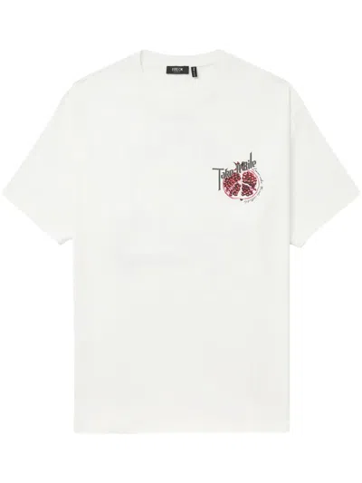 Five Cm Pomegranate-print Cotton T-shirt In White