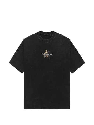 Five Cm Print Crewneck T-shirt In Black