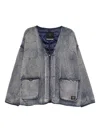 Five Cm Quilted Denim Jacket In Blue