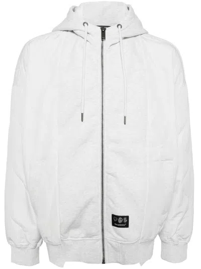 Five Cm Quited Hooded Jacket In Grey