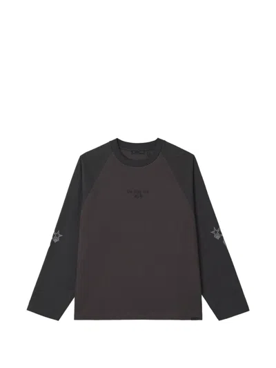 Five Cm Raglan-sleeve Graphic-print T-shirt In Gray