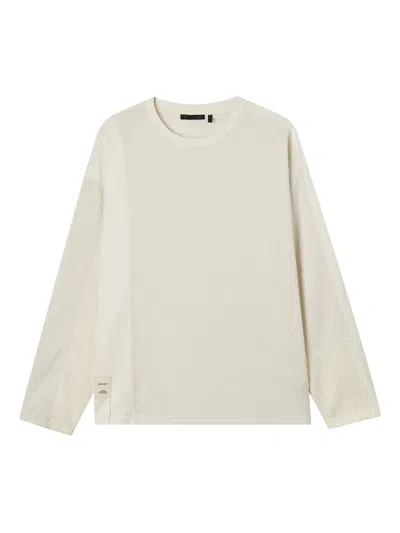Five Cm Ribbed Panelled Long-sleeved T-shirt In Neutral