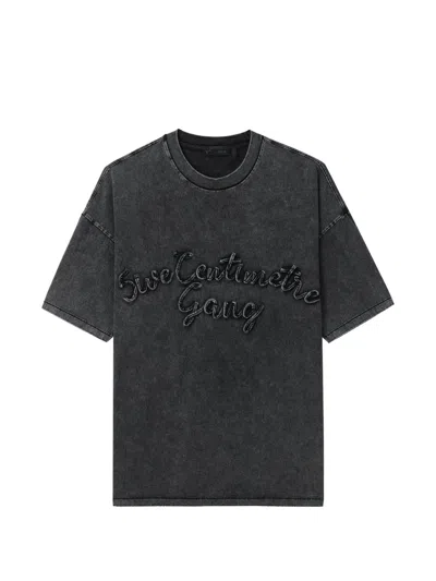 Five Cm Round-neck T-shirt In Black