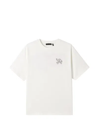 Five Cm Short-sleeved Embroidered T-shirt In White