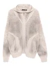 Five Cm Silver-plaque Cardigan In Neutral