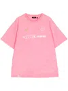 Five Cm Slogan-print Cotton T-shirt In Pink